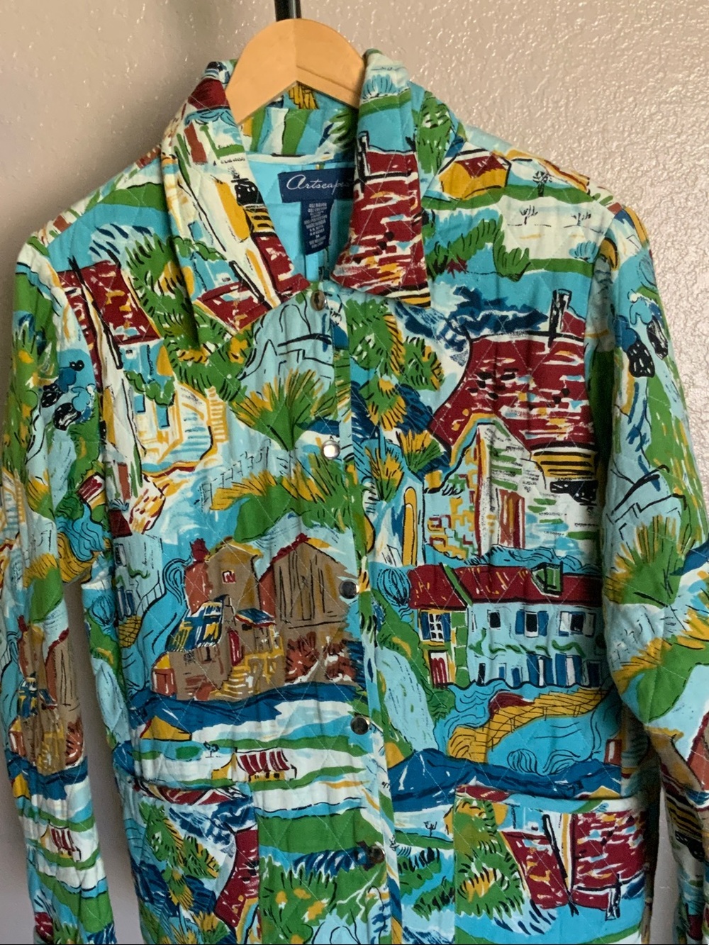 Men's Tropical Print Button-Up Shirt - Multicolor